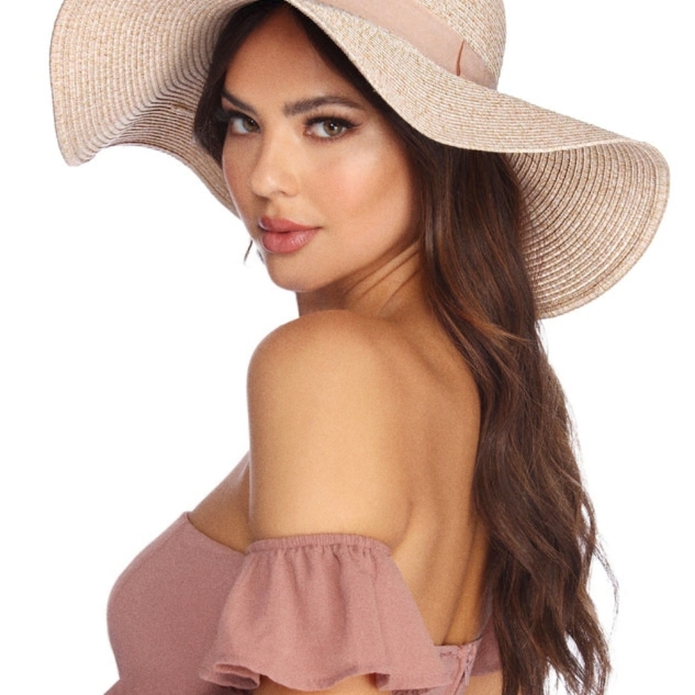 NORDSTROM PINK WIDE BRIM SUN HAT NEW WITH TAGS